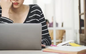 woman using laptop computer